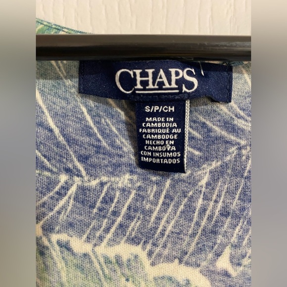 Chaps Leafy Tropical Maxi Short Sleeve Cotton Dress Size Small - Picture 7 of 8